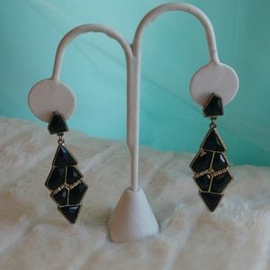 Black rhinestone drop earrings